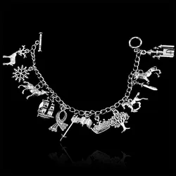 Chronicles of Narnia inspired bracelet Reindeer Snowflake Wolf Throne Ship Aslan charm bracelet