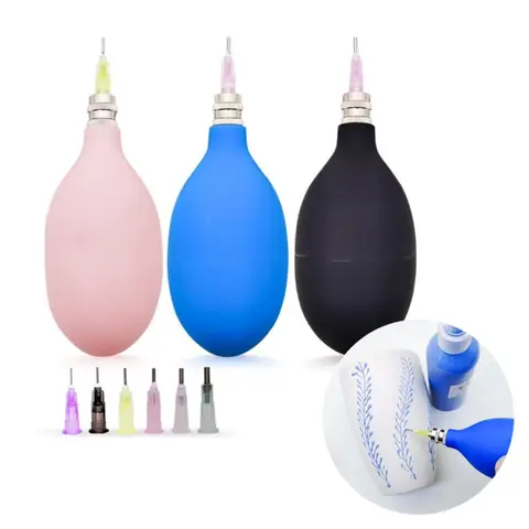 도자기 도구 고무 짜기 병 정밀 팁 애플리케이터 진흙 유약 병 DIY 세라믹 장식 그림 색칠 도구