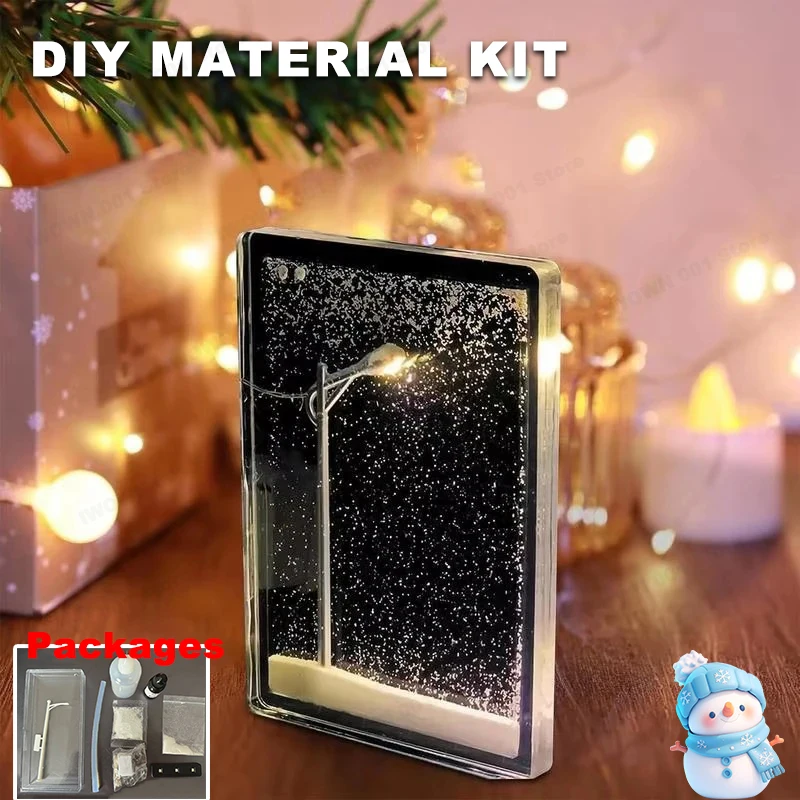 Snow Night Flow Hemp Night Light Snow Street Lamp Handmade Diy Quicksand Material Package Ornaments For Girlfriend Girlfriend Gi