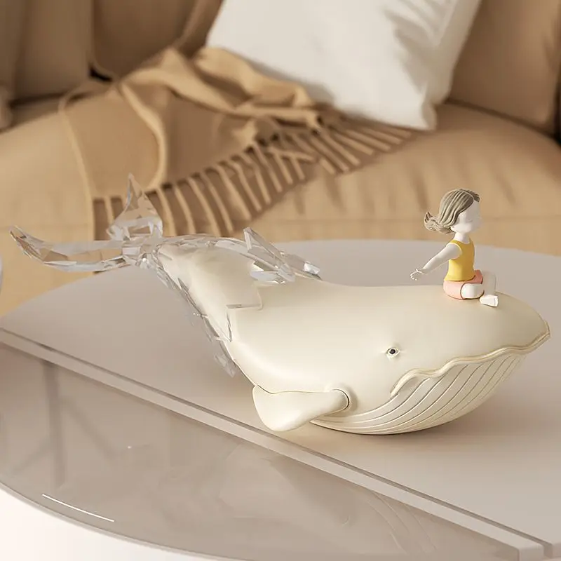 Art Home High-end Whale Ornaments Porch Light Luxury Simple Cartoon Living Room Decoration  Home Decor  Home Accessories