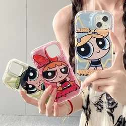 Cute Cartoon Powerpuff Girls Mobile Phone Case for IPhone 16 Pro Max 15 Pro Max 15Pro 15 14 13 12 11 Pro Max Phone Case