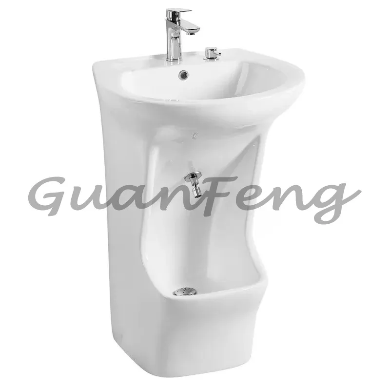 Heavy‑Duty Ceramic Floor Mount Wash Basin Wholesale Multifunctional Sink With Foot Washing Slot Soap Tray