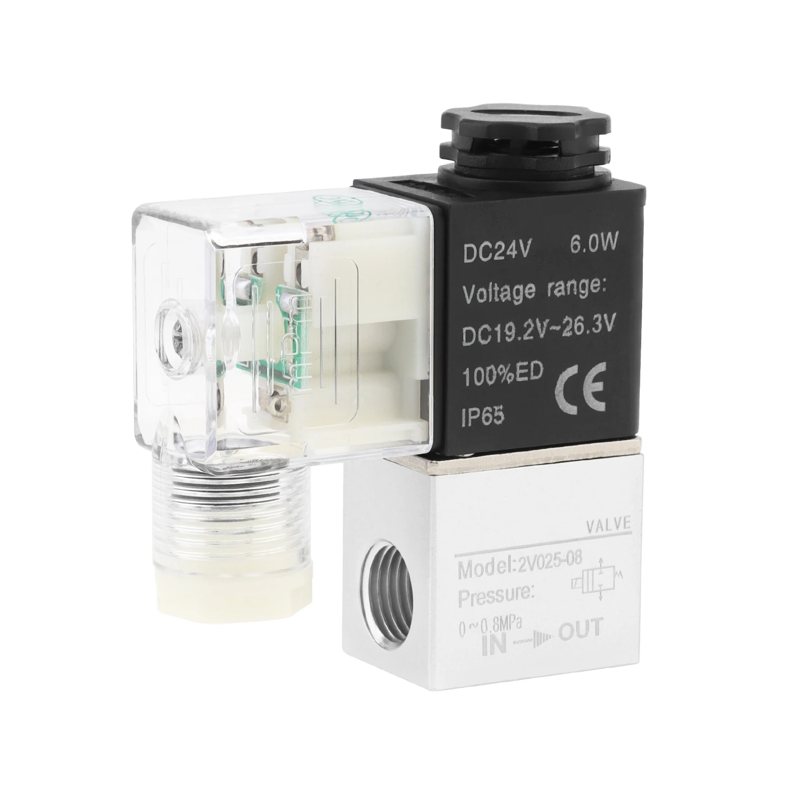 

1/4 BSPT 2V025-08 DC24V 2 Position 2 Way Solenoid Valve Electric Solenoid Air Valve