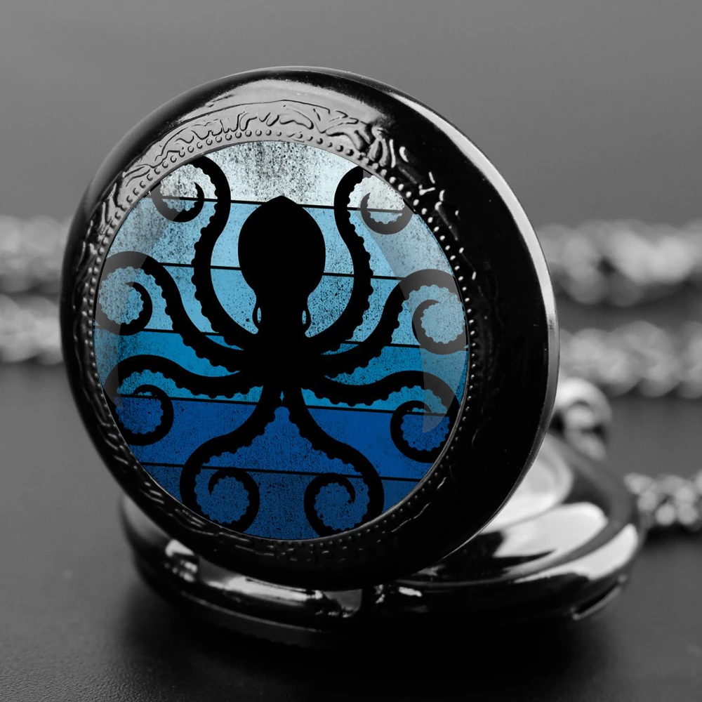 

Octopus Design Necklace Quartz Pocket Watch Arabic Numerals Men's Souvenir Gift Collection Powerful Jewelry Gift