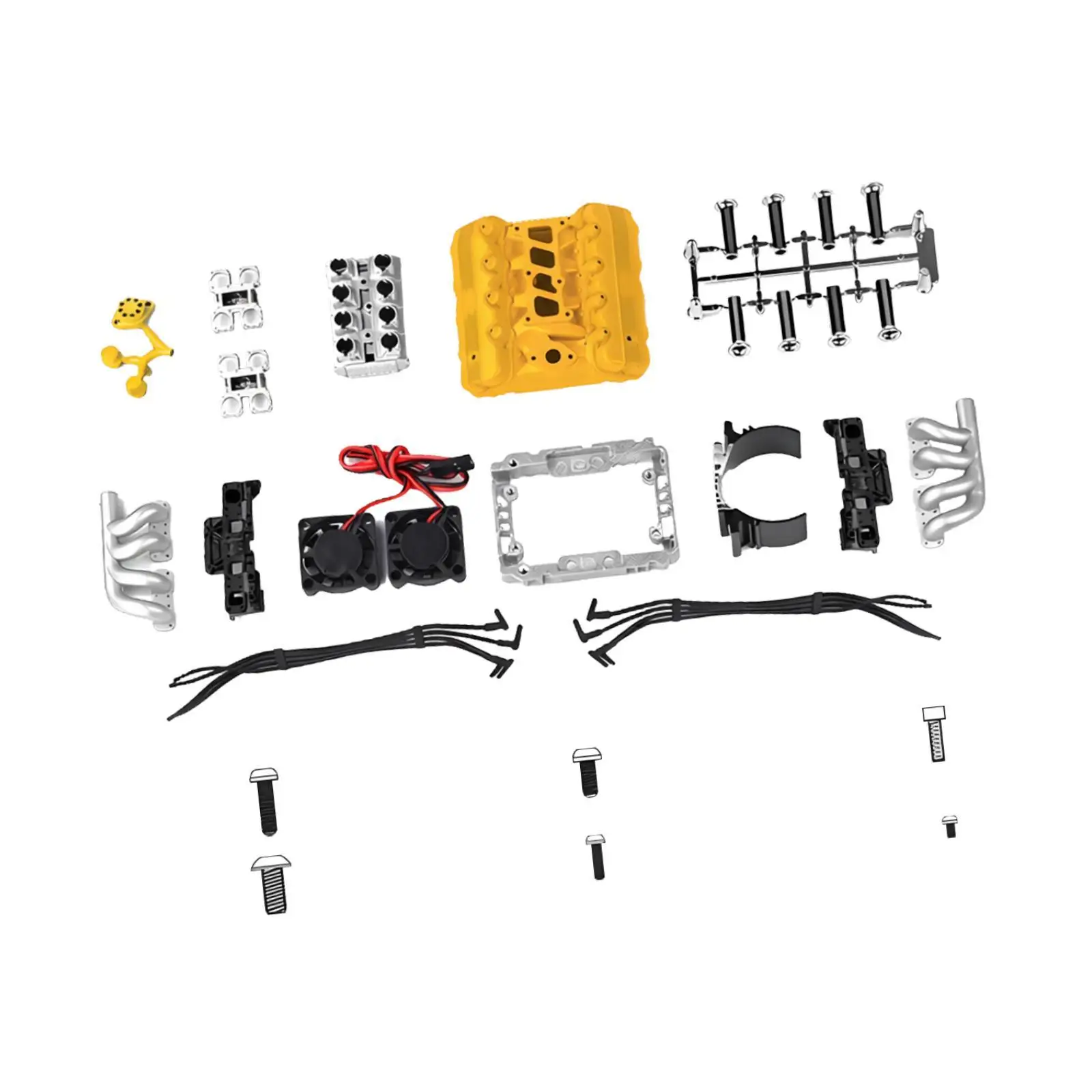 

RC Car Djv8 Simulate Engine Fans Radiator for 1/10 Scale Model Heat Resistant Double 13,000 RPM Premium Universal Accessory