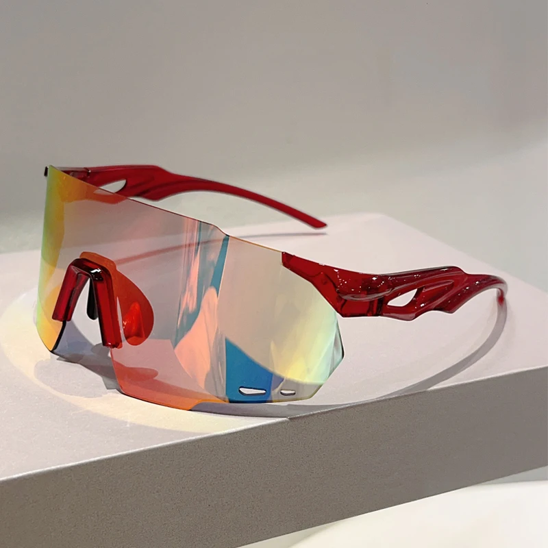 Gm lumias sem aro óculos de grandes dimensões masculino 2025 novo envolto espelho redondo esportes óculos de sol na moda ao ar livre ciclismo máscaras protetoras