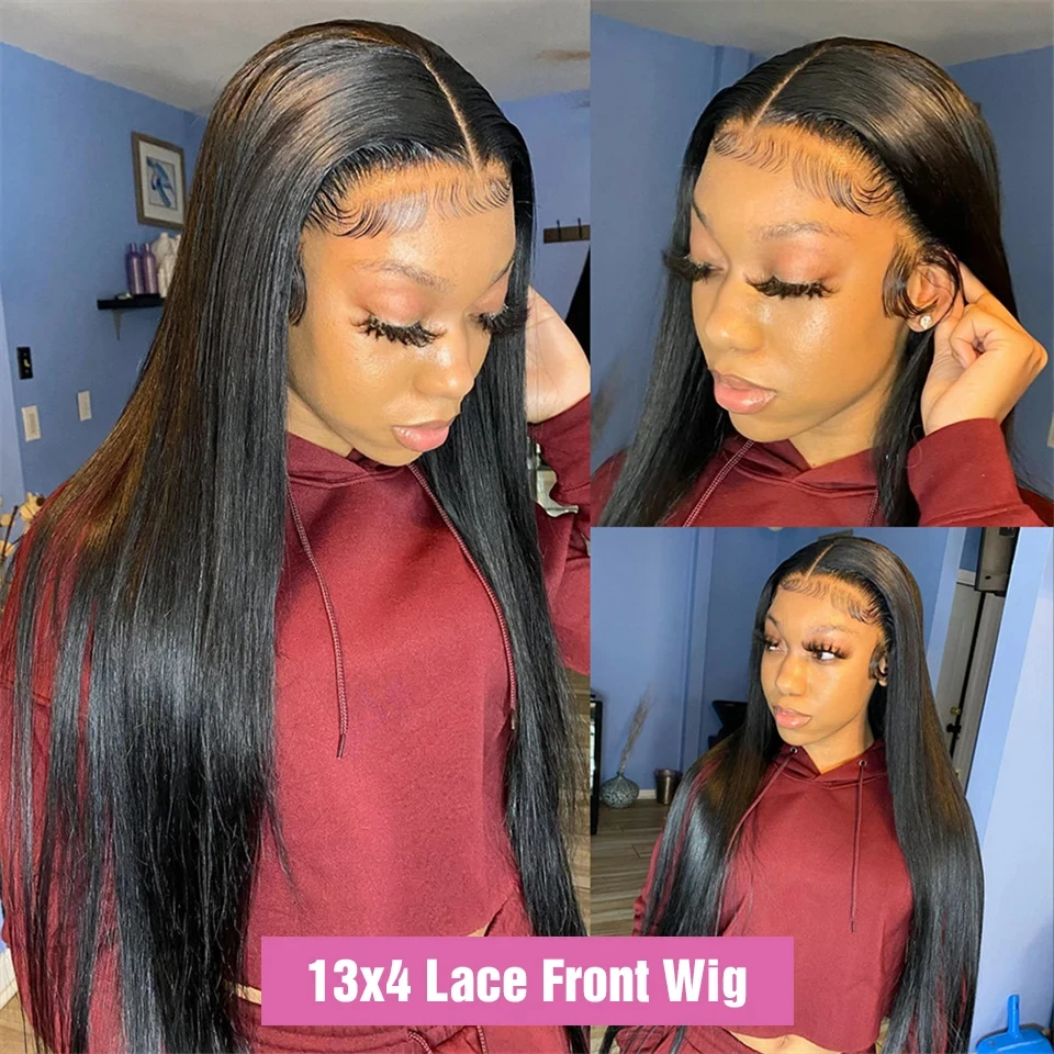 13x4 Hd Lace Frontal Wig 30 32 Inch Straight Lace Front Wig Human Hair 13x6 360 Lace Frontal Wig For Women black Human Hair Wigs