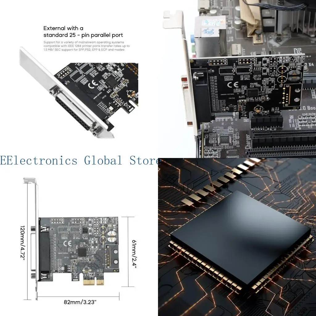 

462B Computer Adapter AX99100 Chip PCIe Parallel Port Card PCIE to Parallel Port Card
