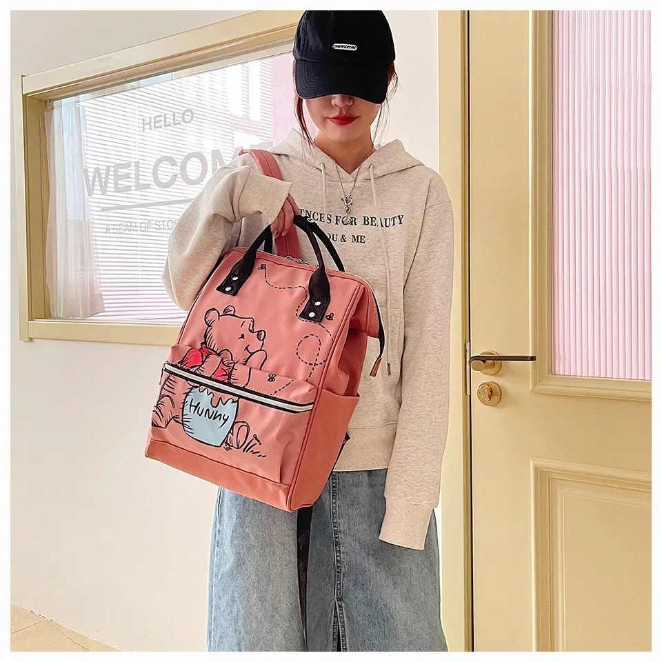 Disney New Mommy Bag Fashion Cartoon Print Torba dla mamy o dużej pojemności Torba dla matki i dziecka Wodoodporny plecak na pieluchy z butelką