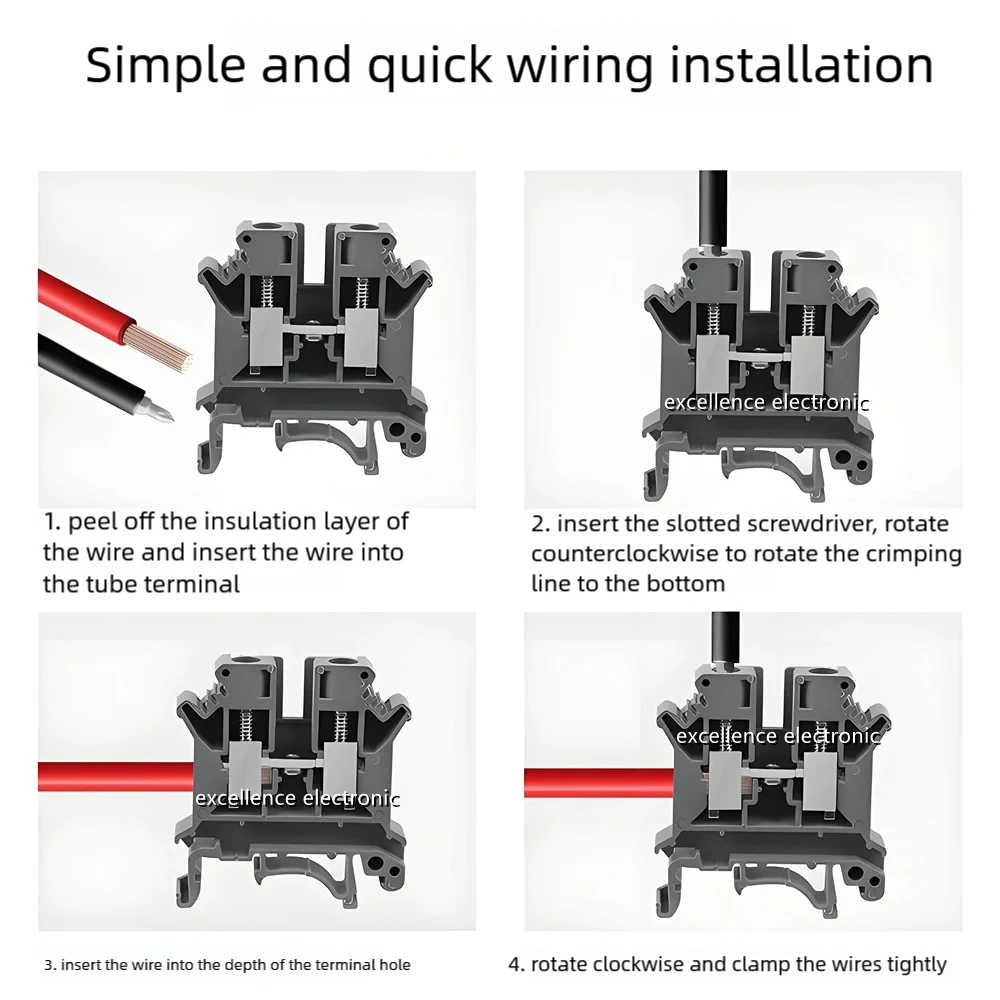 10/50/100 قطعة UK2.5B DIN السكك الحديدية محطة كتلة برغي المشبك موصل UK2.5 2.5mm2 كابل موصل كهربائي