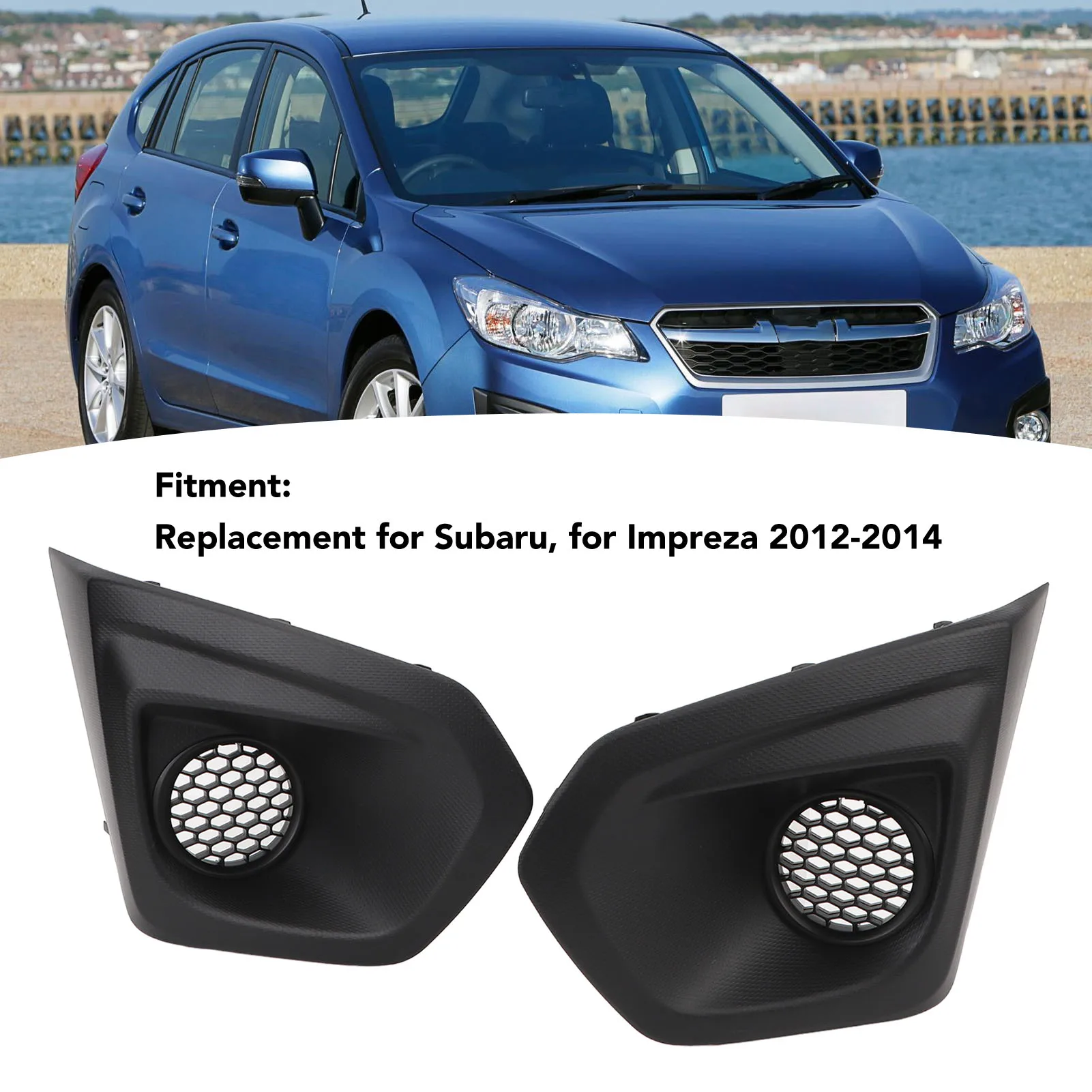 1 Pair Fog Light Bezel Cover With Grille Fog Lamp Cover Trim Replacement For Subaru Impreza 2012-2014 57731FG210 57731FG200