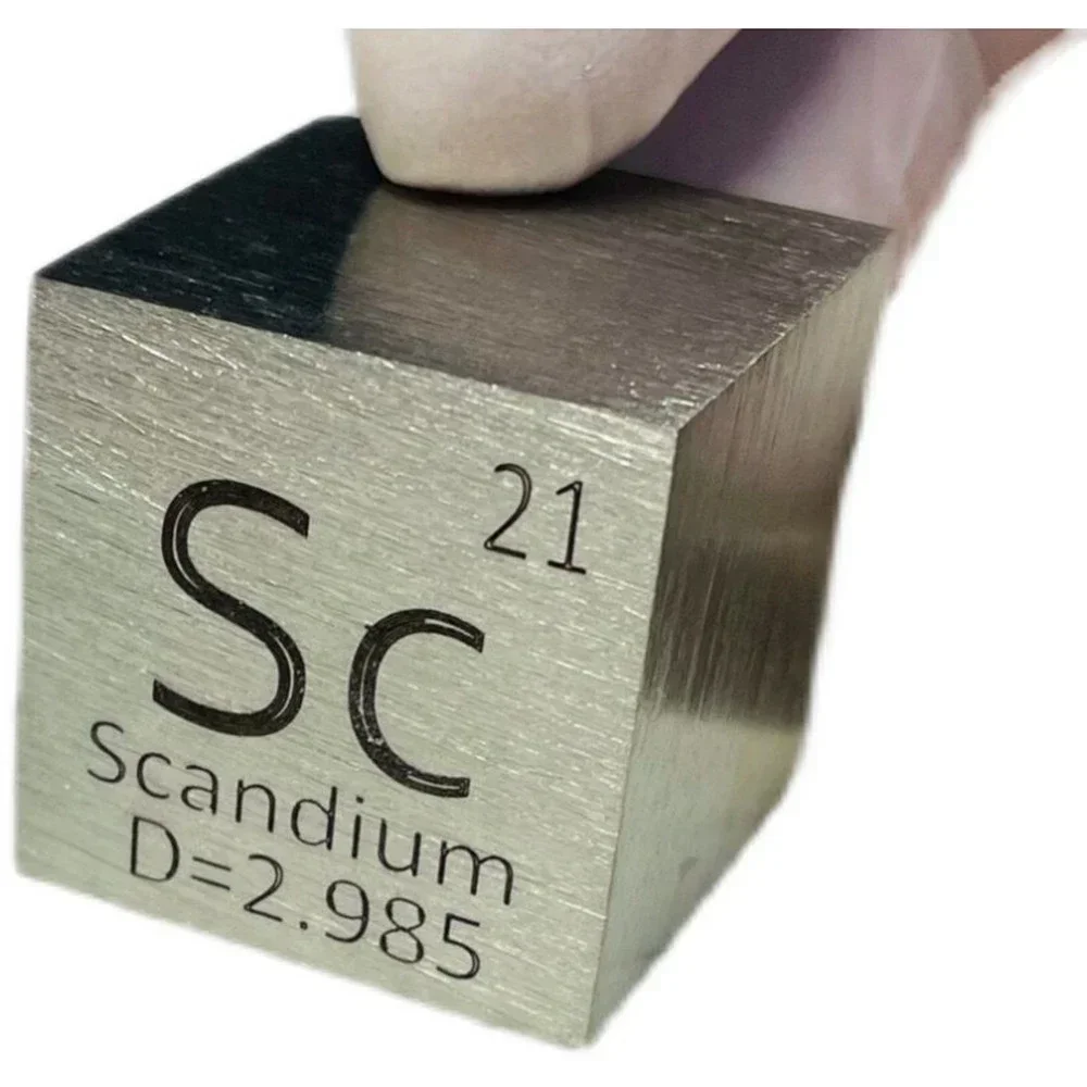 1 inch Scandium Sc Polished Cube Metal Element Collection Scandium Target Science Experiment for Research and Development 25.4mm