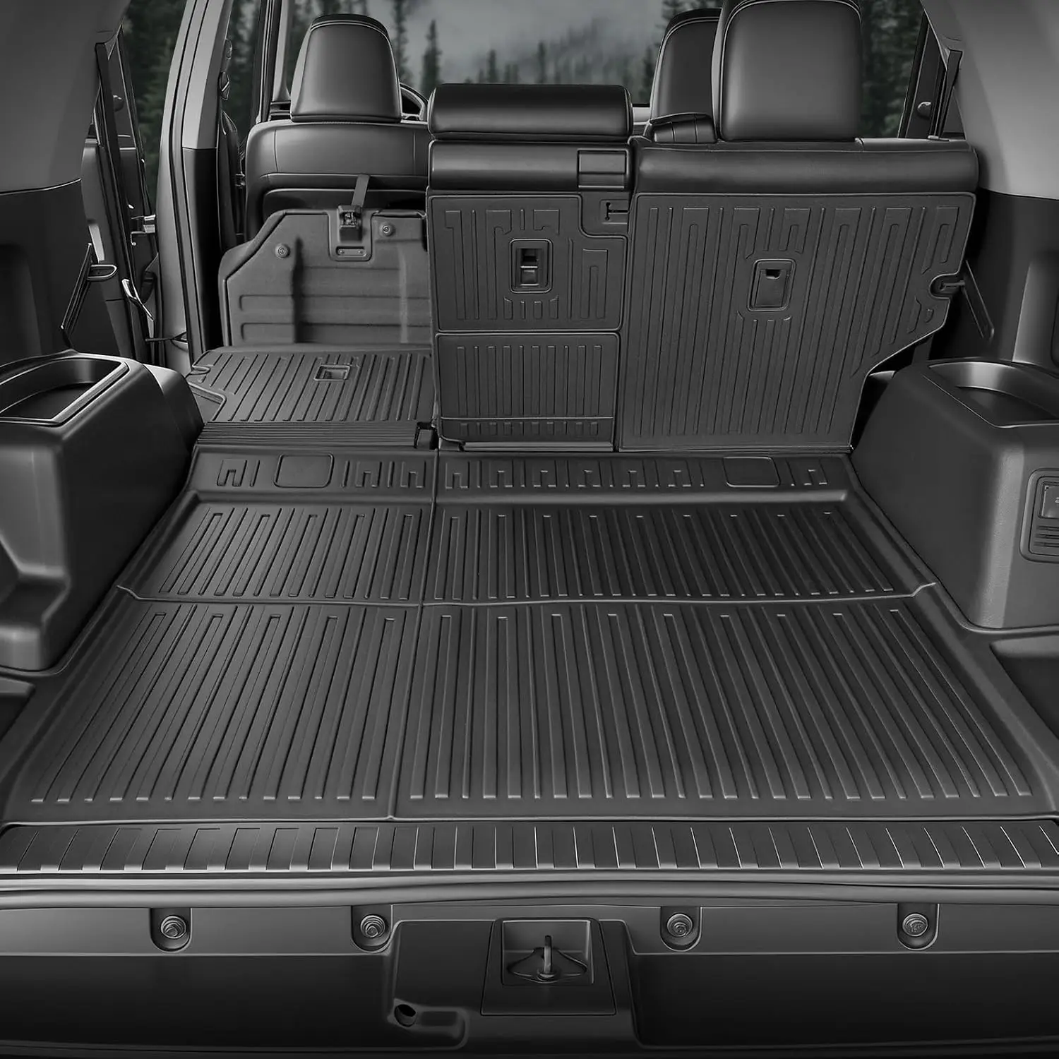 

All-Weather Cargo Protection in Black: TPE Cargo Mat for 5-Seat Vehicles, Ideal for All-Year Use