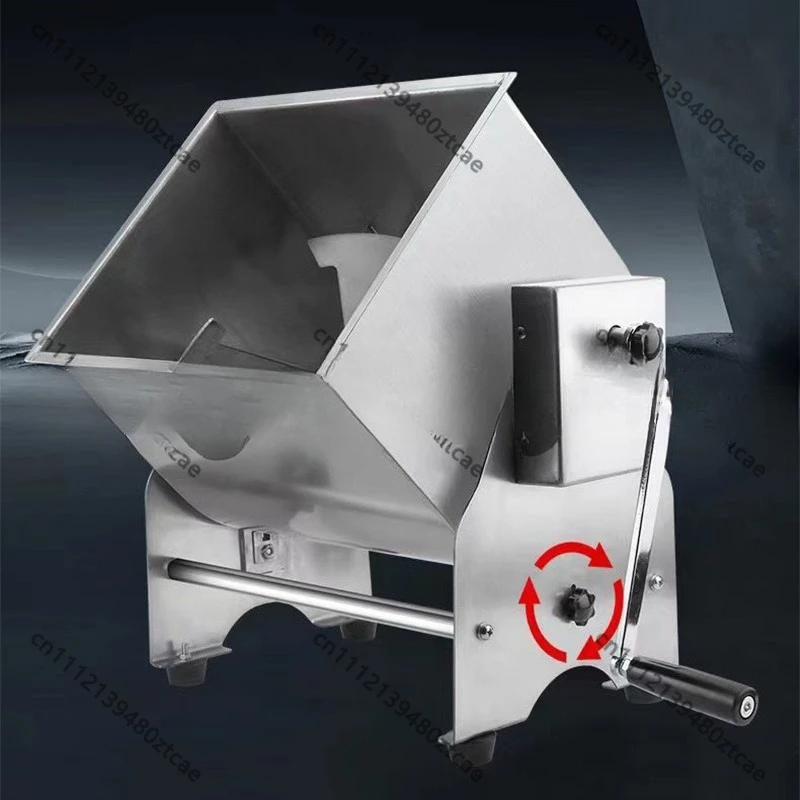 10KG Stainless Steel Manual Food Mixer Tiltable Tank Side Flip Dough & Meat Blending Machine