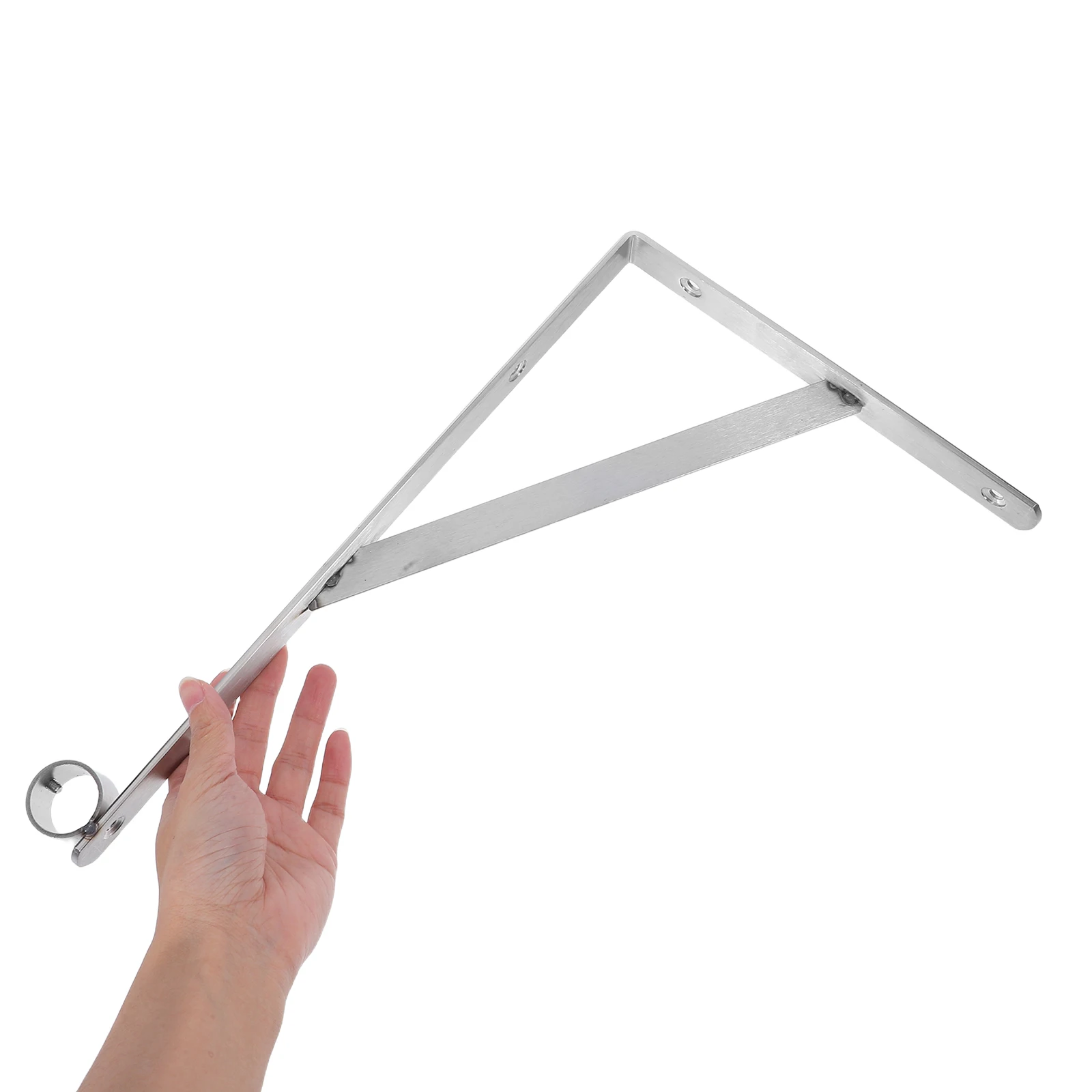 

Heavy Duty Mount Stainless Steel Brackets Clothes Hanger Pole Holder Storage Shower Shelf Holder Mounted Clothes Support Bracket
