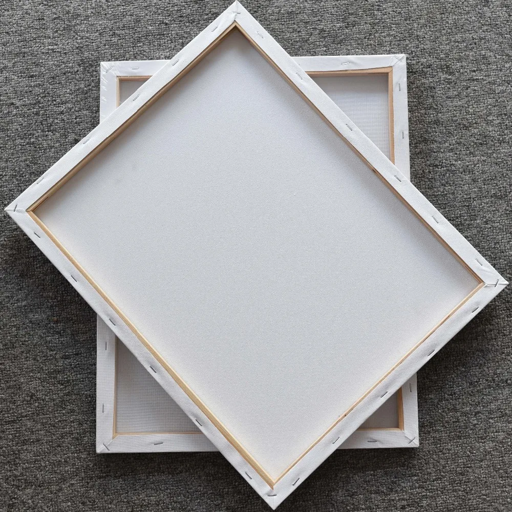 5pcs White And Black Blank Square Canvas Frame,11.81x15.74 Inches ( 30 X 40 Cm) Cotton Artist Canvas Boards For Painting HB-16