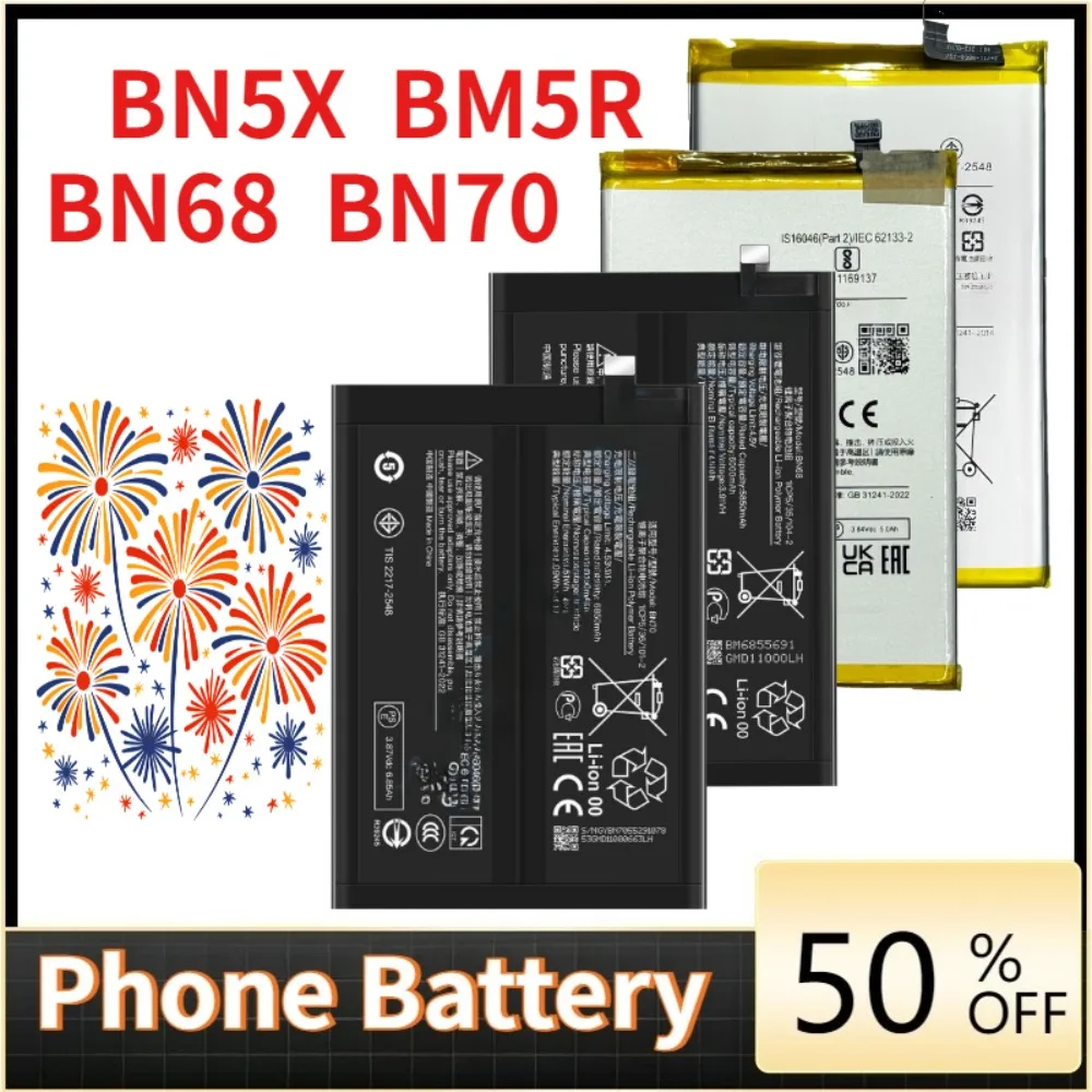 

Phone Battery BM5R BN5X BN68 BN70 For Xiaomi Redmi 12 5G/Redmi 14C/Redmi 15C 15 Phone Replacement Batteries+Tools