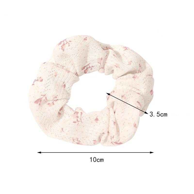 Scrunchies pequenos e frescos para meninas, laços florais, corda elástica, estilo coreano, acessórios para cabelo feminino, verão