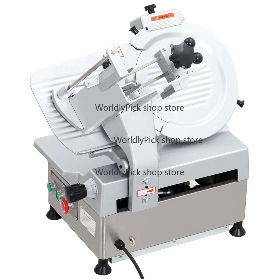 12 Inch Electric Food Slicer Fully Automatic 180W/370W Power Stainless Steel Blade Adjustable Thickness 0-7mm Slicing Fresh Meat