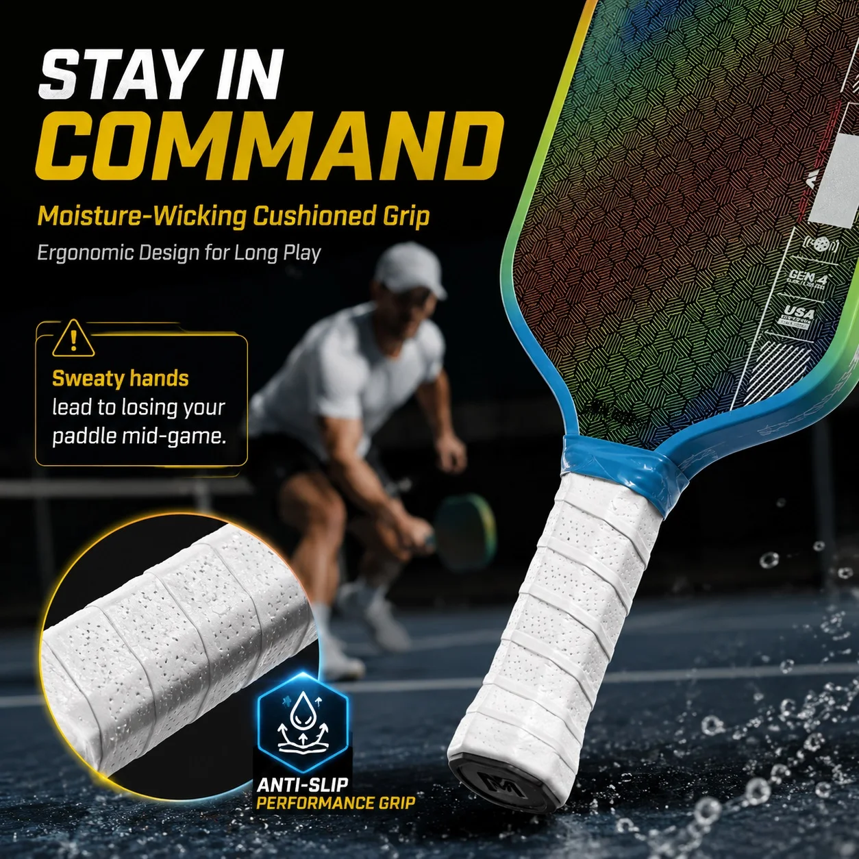 SONGYI Extreme Spin Power Carbon Fiber Pickleball Paddle Pro Series Pickle Ball Racket for Aggressive Topspin Serves Roll Volley image 6