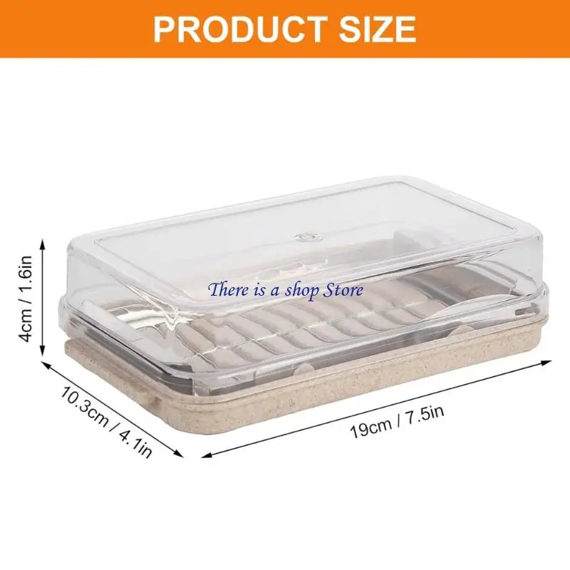 

D0AD Stainless Steel Butter Cutter and Cheese Storage Box with Transparent Cover Easy to Use Butter Slicer with Container