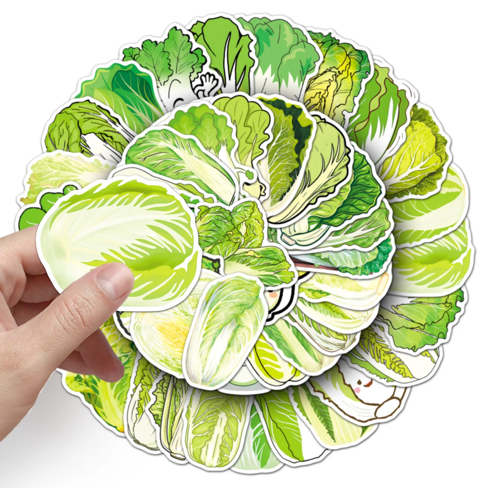 

50PCS Vegetable Cabbage Stickers Cartoon Cute Fun Waterproof Decal Toys Creative DIY Laptop Skateboard Helmet Stickers Graffiti