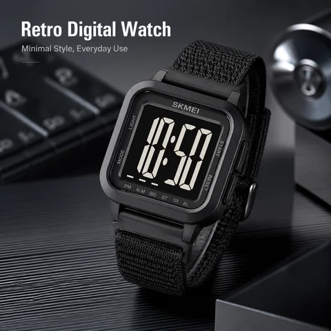 SKMEI 2691 Digital Sports Watches 5Bar Waterproof Electronic Wristwatch Men Women Clock Alarm Timer Week Date Display Streetwear