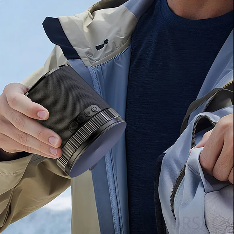 كوب شفط من القماش HIFI جودة صوت سمّاعات بلوتوث محمول TWS 360 °   مضخم صوت ستيريو للمنزل والتخييم في الهواء الطلق #2