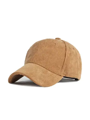 New autumn and winter solid color corduroy baseball cap for men and women, simple duckbill cap