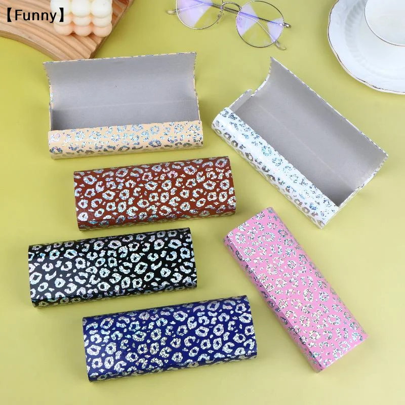 Leopard Print PU Leather Glasses Case Large Capacity Hard Spectacle Storage Box Pressure Resistant Portable Spectacle Carry Case