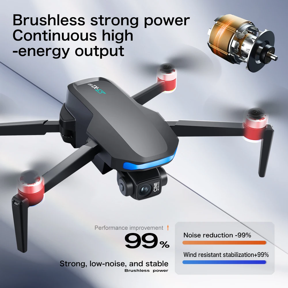 S-X1 Drone Baru dengan Layar 3 Sumbu Anti-guncang Gimbal 4K Drone Tanpa Sikat Udara RC Quadcopter 5G GPS 8K HD Kamera EIS Mini Drone