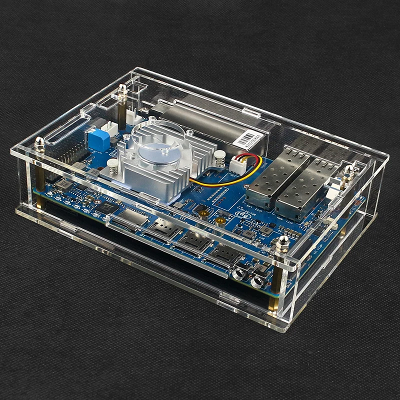 Acrylic Case for Banana Pi BPI-R4 Transparent Shell Optional PWN Fan Radiator Active Passive Cooler 12V 5A Power Supply for R4