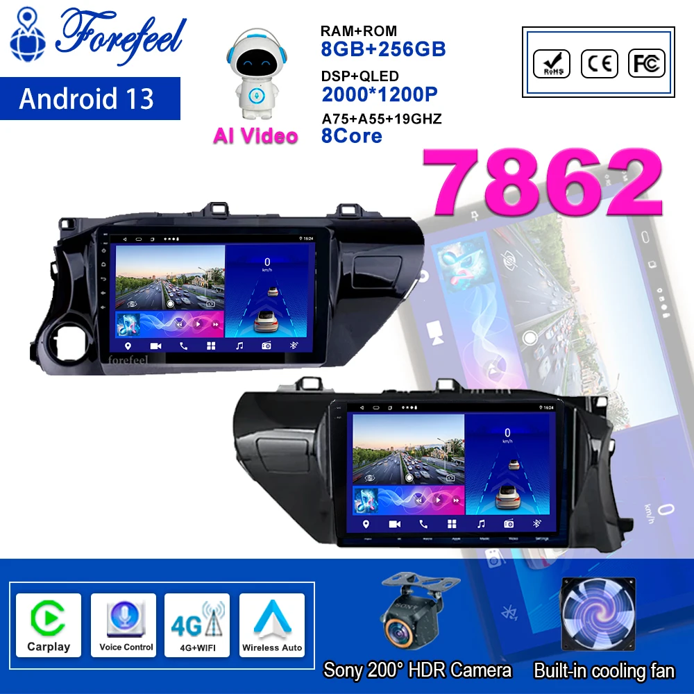 

Car GPS Android For Toyota Hilux Revo LHD/RHD 2015 - 2020 Car Auto Radio Multimedia Player Navigation Head Unit 4G No 2din DVD