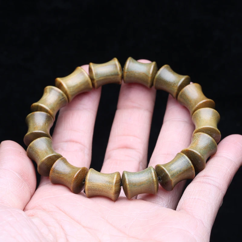 Sandalwood Bamboo Shaped Single Bracelet Bead Diameter About 12mm Simple Hundred With Lucky Bracelet