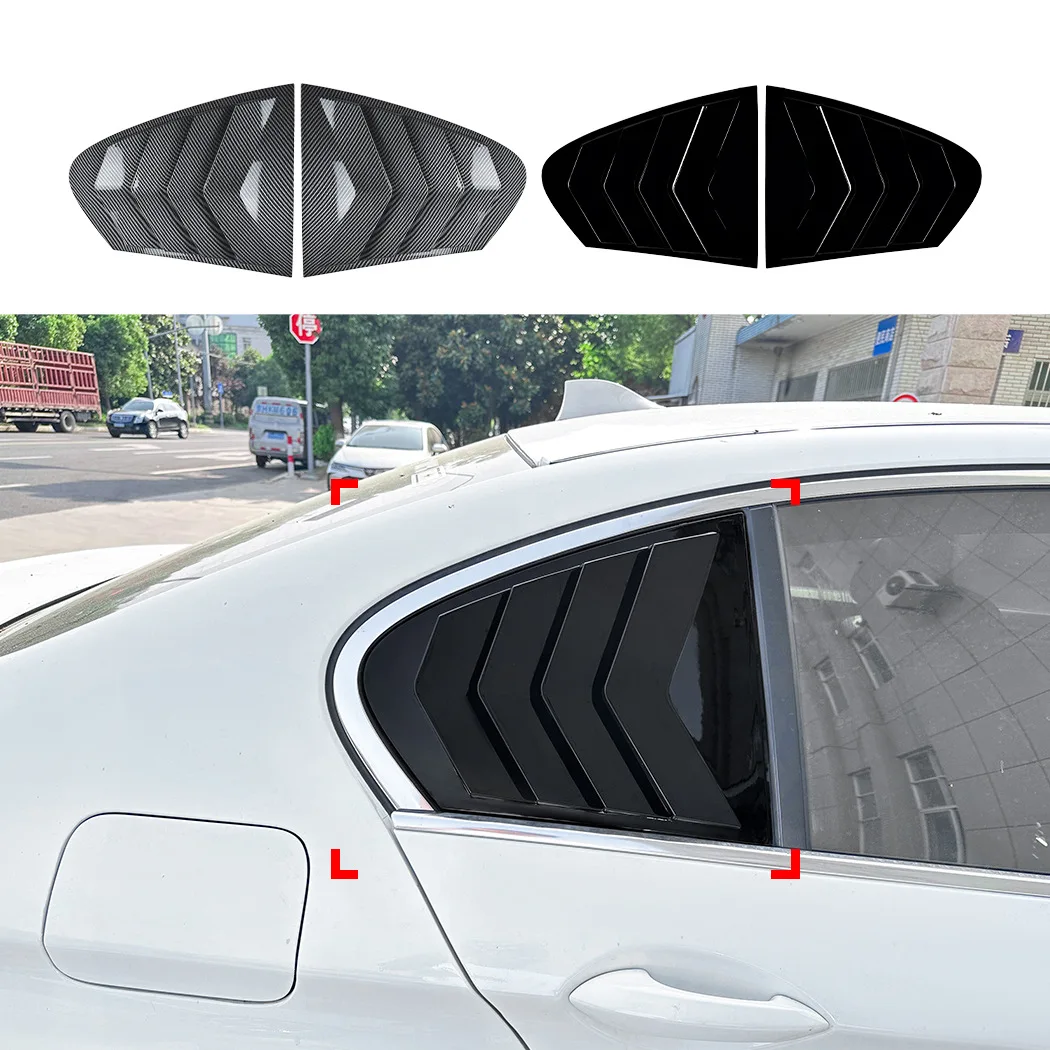 For BMW 5 Series F10 Rear Quarter Window Louvers Pair Side Shutters Blinds Cover Trim For 525i 530i 2011-2017 Accessories