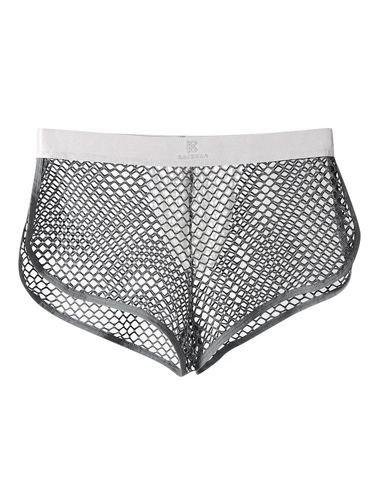 Sexy Netz-Boxershorts für Herren, durchsichtige, transparente Unterwäsche, bequeme Nachtwäsche, Boxershorts, Unterhosen