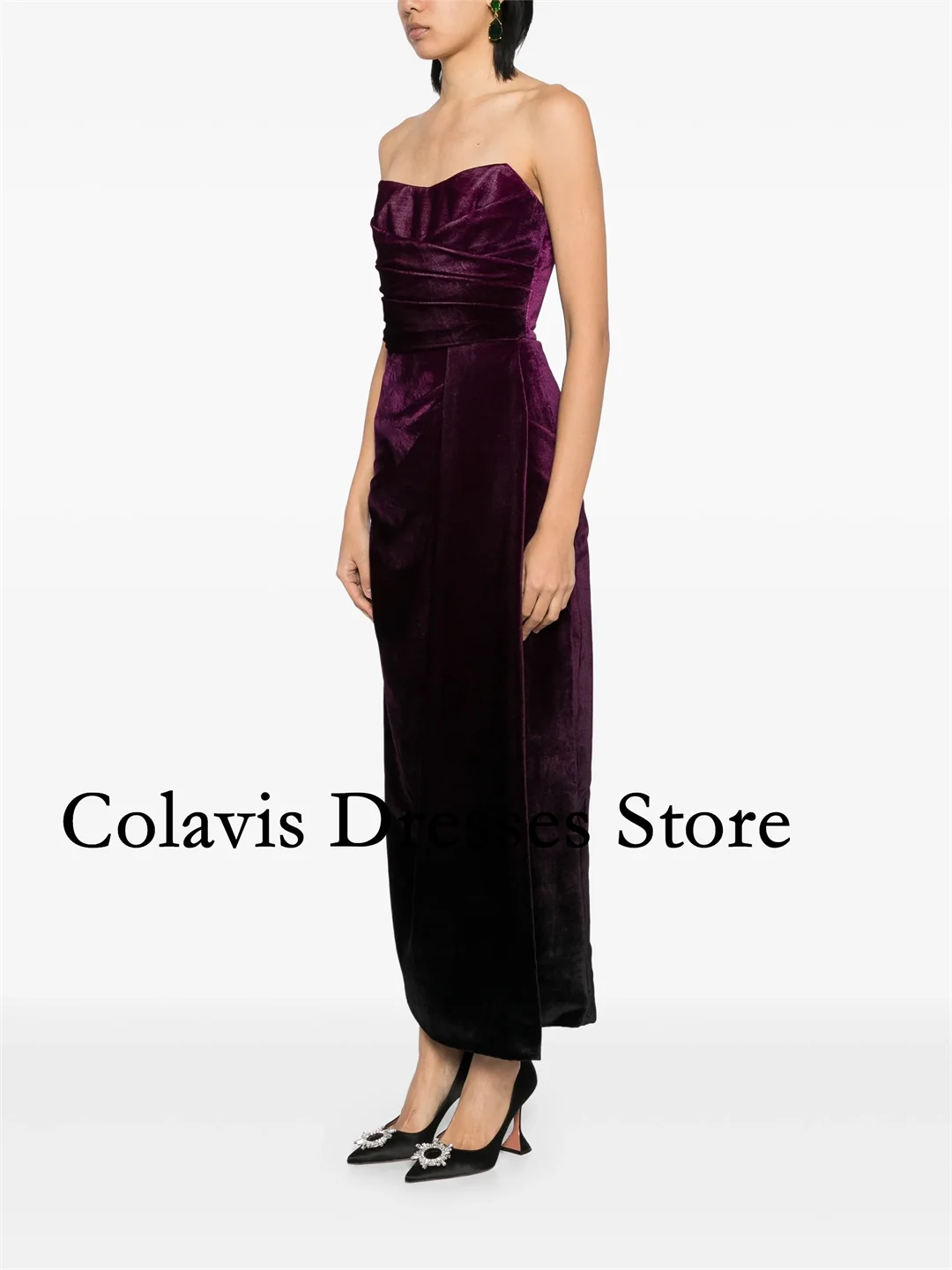 2025 personnalisé bretelles thé longueur velours vin rouge robes de bal robe de soirée femmes robes de soirée robe de soirée formelle