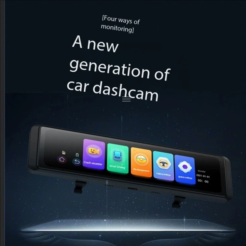 4. سجل 360 درجة العمياء تحذير BSD مرآة الرؤية الخلفية 12 بوصة شاشة لمس كاملة IPS داش كام ADAS عدسة مزدوجة 1 سنة للسيارات #2