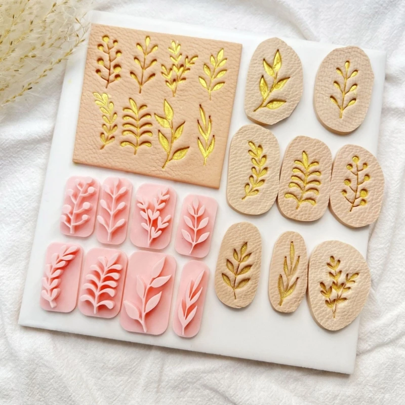 

8Pieces Soft Clay Leaf Molds Jewelry Accessory Mold For Jewelry Crafting