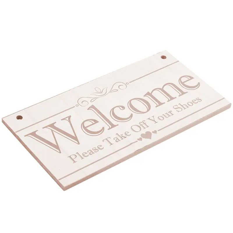AB33-4X Welcome Please Take Off Your Shoes Hanging Plaque Sign House Porch Decor Gift