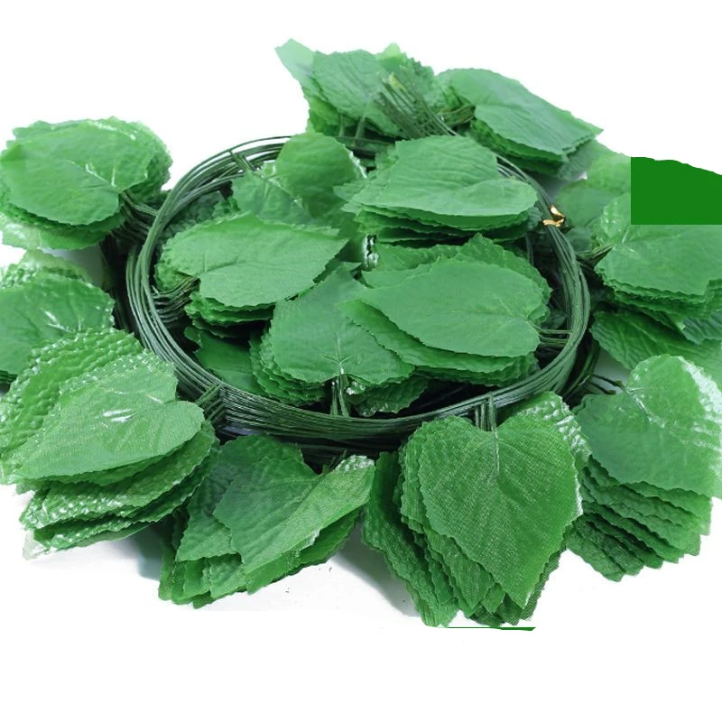 210cm Green Begonia Grape Leaves Fake Plant Rattan Home Wall Decoration Plastic Simulation Rattan Party Garden Decor Supplies