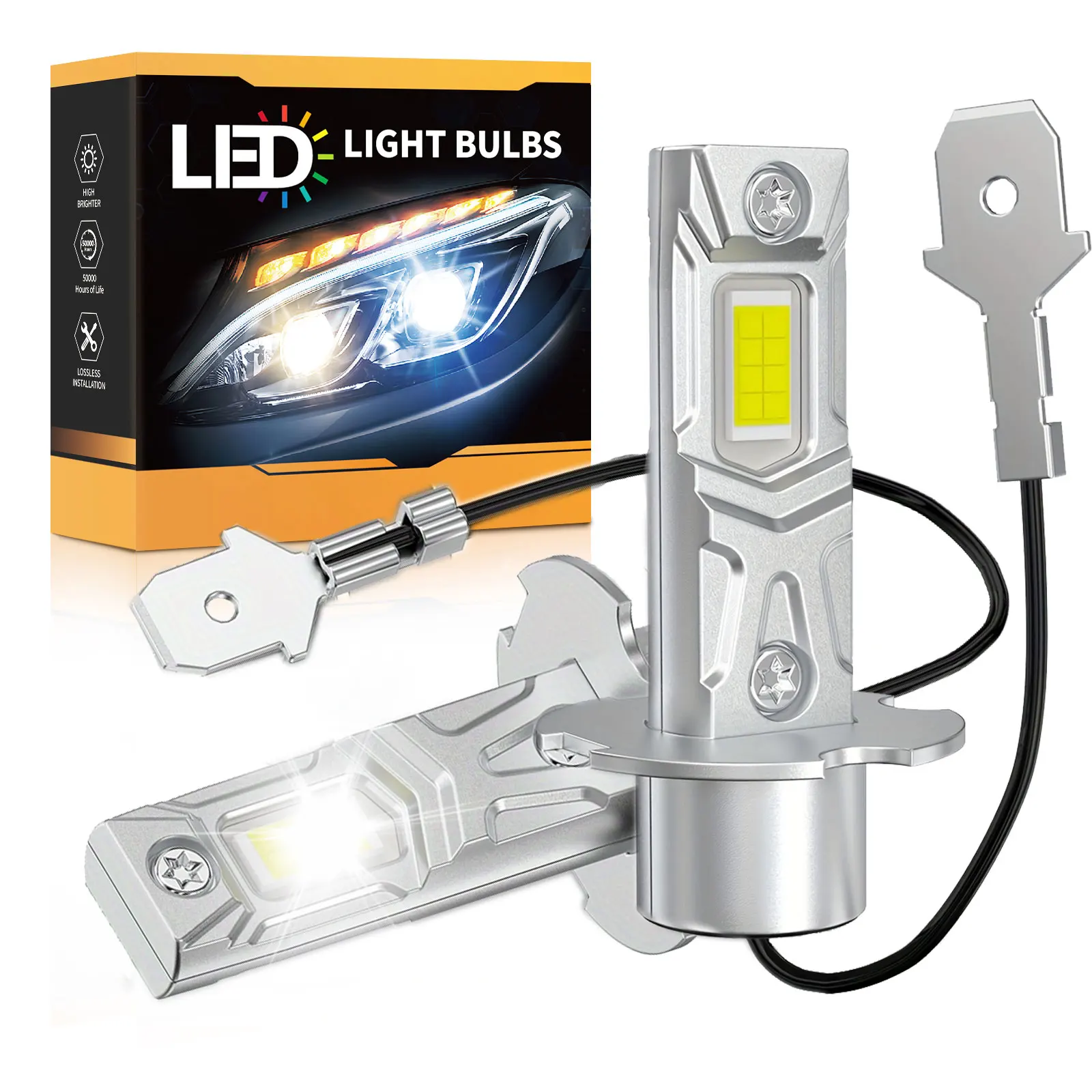 2 Lâmpadas LED H3 para Faróis 28000LM Canbus 1:1 12V Luzes Automotivas 6500K Lâmpadas de Neblina LED Plug and Play