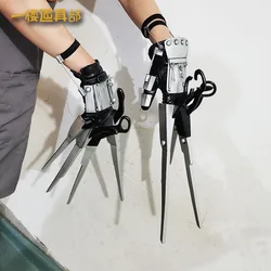 Anime Movie TV Scissor Hand Cosplay Gloves Ed ward Cool Costume Cos Role Ai DeHua Black Leather Jacket Pants Wigs Play Halloween