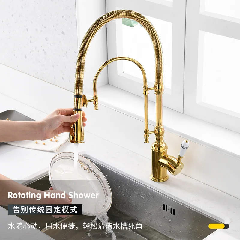 صنبور سحب ربيعي أمريكي، حرير ذهبي ساخن وبارد #2