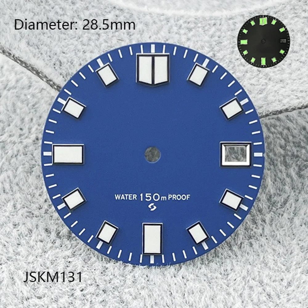 28.5mm Blue Green Black Sterile Customized Logo Dial Green Glowing Sterile Dial Improved NH Dial 35 Dial Watch Replacement Parts