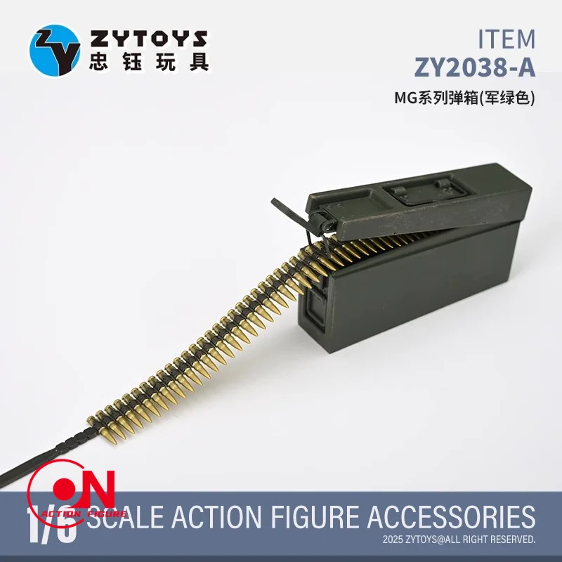 ZYTOYS ZY2038 1/6 échelle WWII allemande MG mitrailleuse à usage général MG34 MG42 boîte à munitions modèle adapté aux poupées d'action 12 ''