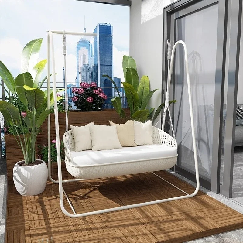 Outdoor Swing Hanging Chair Hanging Basket Rattan Chair Home Lazy Indoor Bassinet Balcony Courtyard Swing Single Double Nordic
