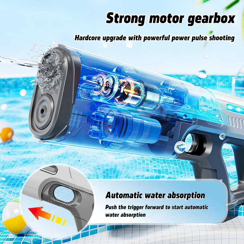 Vollautomatische Wasserpistole mit Großer Kapazität Elektrische Wasseraufnehmende Spielzeugpistole Sommer Outdoor Kinderspielzeug Kindergeschenke