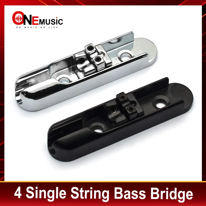 1 Set 4PC Bass Bridge 4 Single String Bass Bridge Individual Black/Chrome