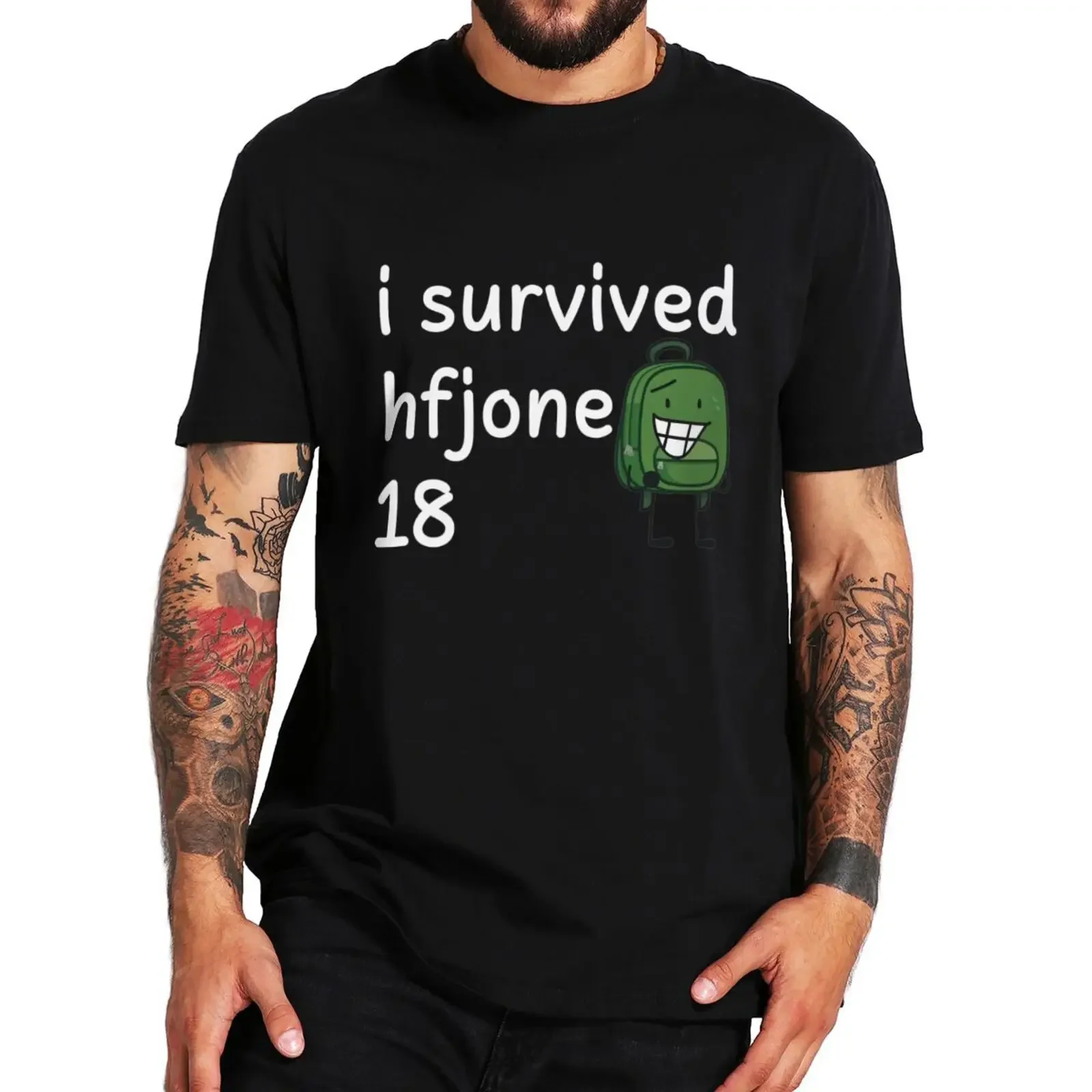 I Survived Hfjone 18 T Shirt Funny Adult Cartoon Anime Fans Gift Short Sleeve 100% Cotton O-Neck Casual Unisex T-shirt EU Size